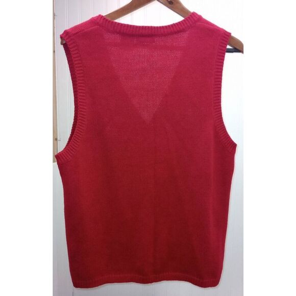 Capacity petite red with dogs,  sleeveless button down cardigan. Cottage Core, g - Picture 2 of 6